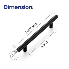 32 PCS 7.38 Inch Matte Black Cabinet Pulls Stainless Cupboard 5 Inch Center