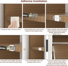 Cabinet Door Magnets Stick On, 2 Pack 30 LB Heavy Duty Ultra Thin Invisible Cabi