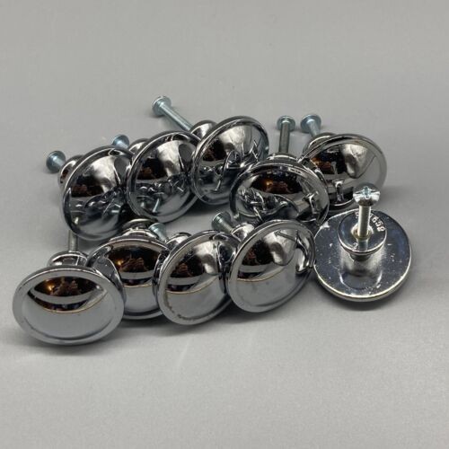 10 Cabinet Drawer Knobs Pulls Chrome Stainless Round Heavy 1.5” P67659 No Magnet