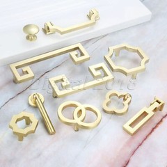 1Pc Fashion Kitchen Cupboard Knobs Drawer Handles Dresser Drawer Brushed Brass