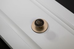 Brushed Antique Brass Large Backplates Bifold Cabinet Knobs 21/3 Inch 8 PCS