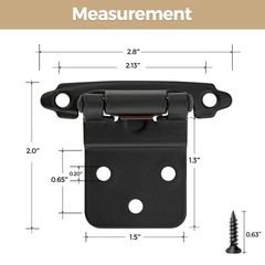 50 Pack 25 Pair Black Cabinet Hinges – 3/8 inch Inset 3/8″ Inset,