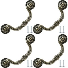 4 Pcs 5 Inch Hole Center Antique Drop Bail Pull Handles Furniture Handles Decor