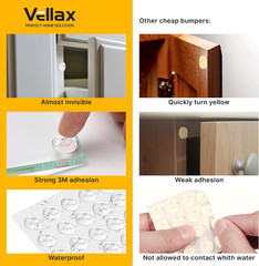 128 Self Adhesive Cabinet Door Bumpers – Sticky Clear Silicone Rubber Pads for F