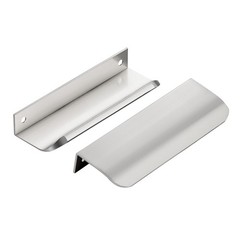 6 PCS Silver Cabinet Handles 4.75 Inch Finger Edge Pulls 3.75 Inch Hole Center