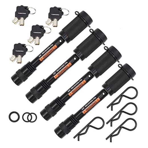 79634 Keyed Alike 5/8″ Trailer Hitch Lock Set with Extra Long 3-1/4″ Span,