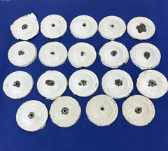 20 Antique-Style Round Drawer Pull Knob Back Plates • 2-5/16″ • White Painted Me