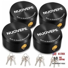 4 Pack Puck Locks for Trailers Keyed Alike, 6061 Solid 4pack(Aluminum) Black