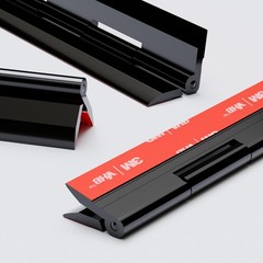 4x 200mm Black Acrylic Hinges. Self Adhesive. Black Acrylic (7 7/8 in)