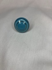 Set of 15 Blue & Gold Cabinet Knobs with Metal Hardware, approx 1.5 in Round