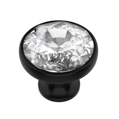 10 Pack Clear Crystal With Matt Black Base Cabinet Knobs 13/8 Inch 35mm Diamet