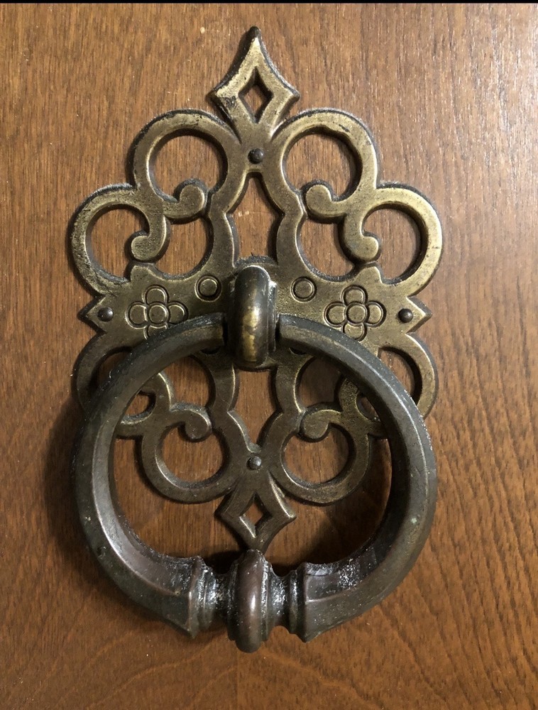 Vintage Nickel Plated Ring Pulls Decorative Cabinet Hardware Pulls