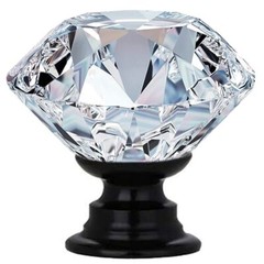 12 Pcs 30MM Crystal Diamond Glass Dresser Knobs Drawer Pull Handles for Kitchen