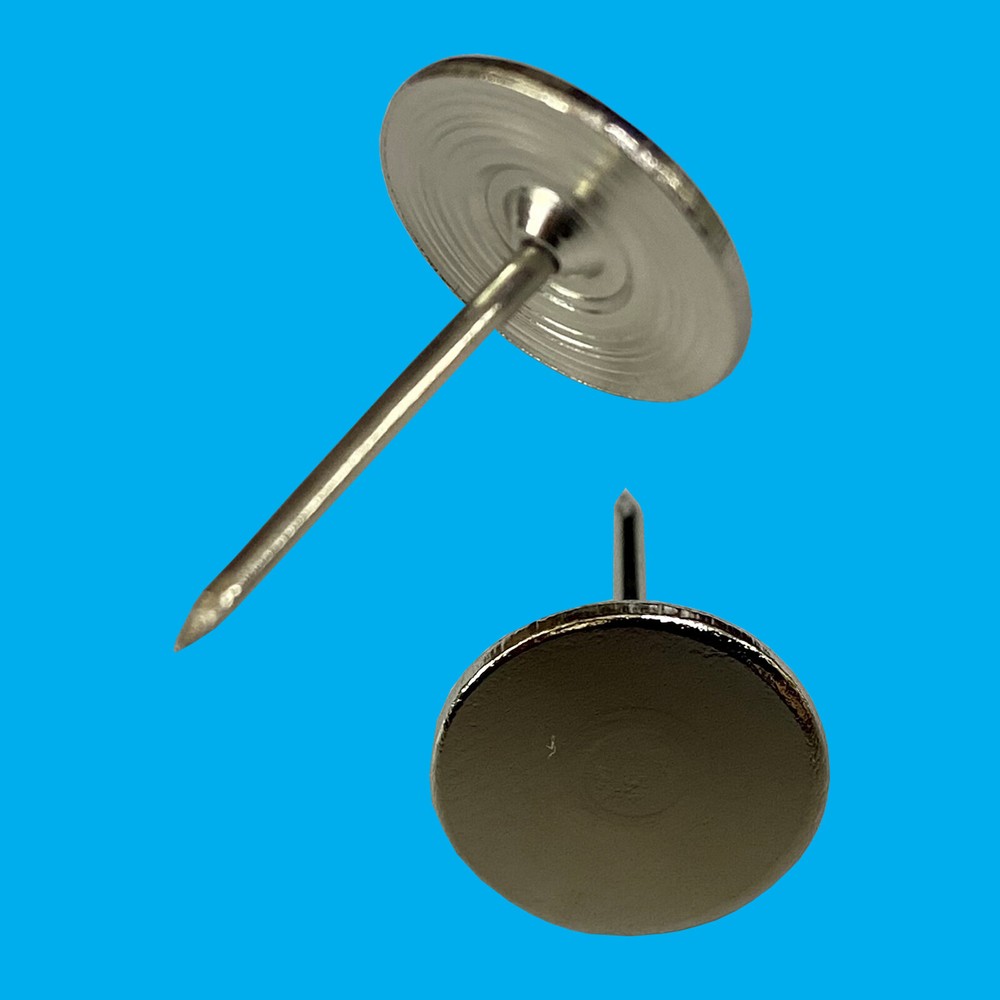 4x 14mm Round Galvanised Steel Counter Piece Plate Pin for Magnetic Catches