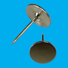 4x 14mm Round Galvanised Steel Counter Piece Plate Pin for Magnetic Catches
