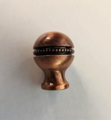 Allied Brass P-1 Beaded 1″ Cabinet Knob Solid Brass Round in Antique Copper