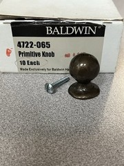 BALDWIN Primitive Cabinet Knob ( Pack of 10 ) 4722-065 NOS Patina Brass Finish