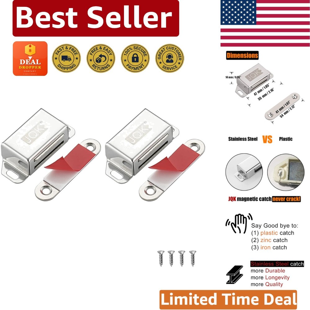Sleek Magnetic Door Catches – Heavy-Duty 30lbs Hold, 2 Pack for Stylish Homes