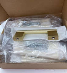 10 Pack 3 Inch Hole Center Gold Cabinet Handles Brass Drawer Pulls Knurled Kitch