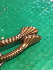 Lot of 2 Amerock 1333 Elegance Brass Cabinet Pull Handle Pat Pending w/ Screws