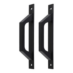 Aluminum Alloy Black Iron Barn Door Handles 2PCS for Indoor Outdoor Use