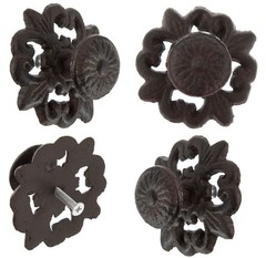 Vintage Old World Moroccan Drawer Cabinet Door Knob Pull BRWN Cast Iron Metal 3″