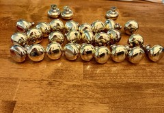 28-Pack Vintage Polished Brass Round Cabinet Knobs 1.25in Traditional