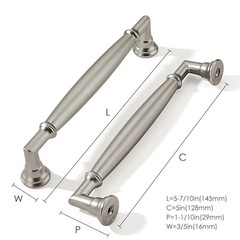 2 Pack 5 Inch(128mm) Brushed Satin Nickel Cabinet Pulls Heavy Duty Solid
