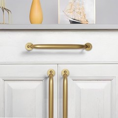 2 PCS Heavy Duty Brushed Matte Gold Cabinet Drawer Pulls Handles 4″ Center