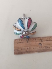 🏵Vintage Set Hand Painted Floral Ceramic Knobs Cabinet Dresser Drawer Pulls 🌺