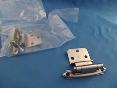 Amerock | Cabinet Hinge | 3/8 inch (10 mm) Inset Hinge | Satin Nickel | 10 Pack
