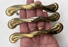 Vintage Lot of 7+3 Amerock Brass 4.75″ Cabinet Handle Pulls Art Deco READ