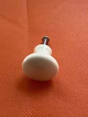 (1) Ceramic Porcelain Cabinet dresser Drawer Door Pull Knob + Screw NEW