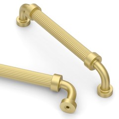 10 Pack 5 Inch(128mm) Brushed Gold Kitchen Cabinet Handles, Cabinet Pulls Kit…