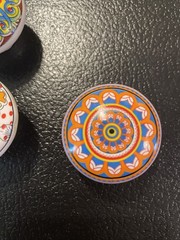 NEW Ceramic Multicolor Design Drawer Pulls Handcrafted In India Set Of 4