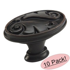 *10 Pack* Cosmas Cabinet Hardware Oil Rubbed Bronze Oval Knobs #4297ORB