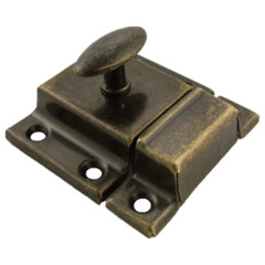 Antique Brass Large Stamped Cabinet Latch – Oval Turn Latch 6 PC/PACK