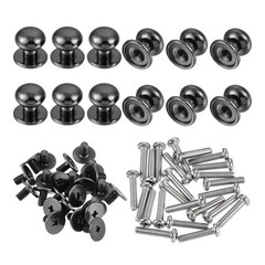 9mm Head Dia. Round Knobs Pull Handle, 24pcs Zinc Alloy Black