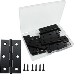 12 Pack 2.5 Inch Door Hinge Cabinet Hinge,Folding Butt Hinges Black Furniture