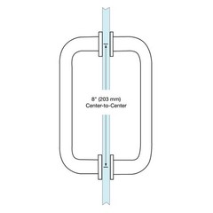 CRL Oil Rubbed Bronze 8″ Tubular Back-to-Back Pull Handle for shower door