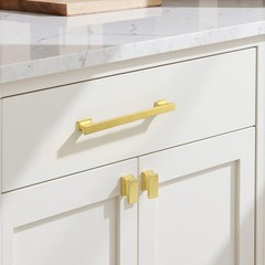 KNOBWELL 20 Pack Brushed Gold Cabinet Pulls 6-3/10 Inch (160mm)