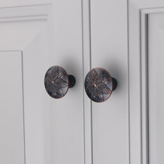 4 Pack Oil Rubbed Bronze Cabinet Hardware Knobs Round,1-2/5″ Bronze Knobs Handle