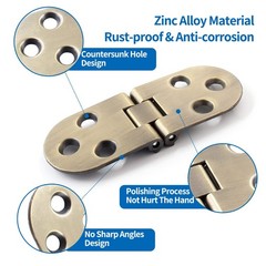 Auvotuis 4Pcs Heavy Duty Folding Table Hinges, Bronze Sewing Machine Flip Top…