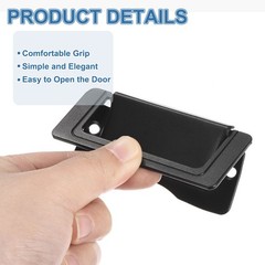 2Pcs Recessed Pull Door Handle Invisible Flush Pull Handle with Screw Black