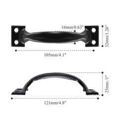 Unlorspy 2 PCS Gate Handle Pulls, 5″ Pulls in Black, Garage Door Pull Handle …