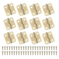 Small Butt Hinges 3/4 Inch Mini Box Hinge with Screw (Gold Tone, Pack of 12)