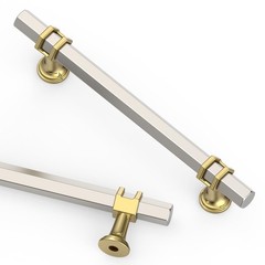 Asidrama 10 Pack 5 Inch(128mm) Brushed Satin 5″ Hole Center, Nickel-Gold