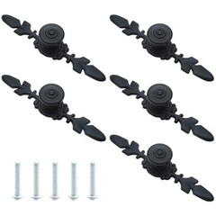 Pack of 5 Cabinet Knobs with Backplate 4.8 Inch Antique Black Drawer Knob Pul…
