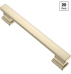 20-pack Brushed Brass Cabinet Drawer Handles Pulls 5 Inch / 128mm Hole Centers