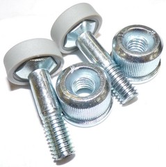 KNOBS, GREY, OVERALL LENGTH: 1-7/8″, DIAMETER, 1″, THREAD 3/8″-16, **LOT OF 2**